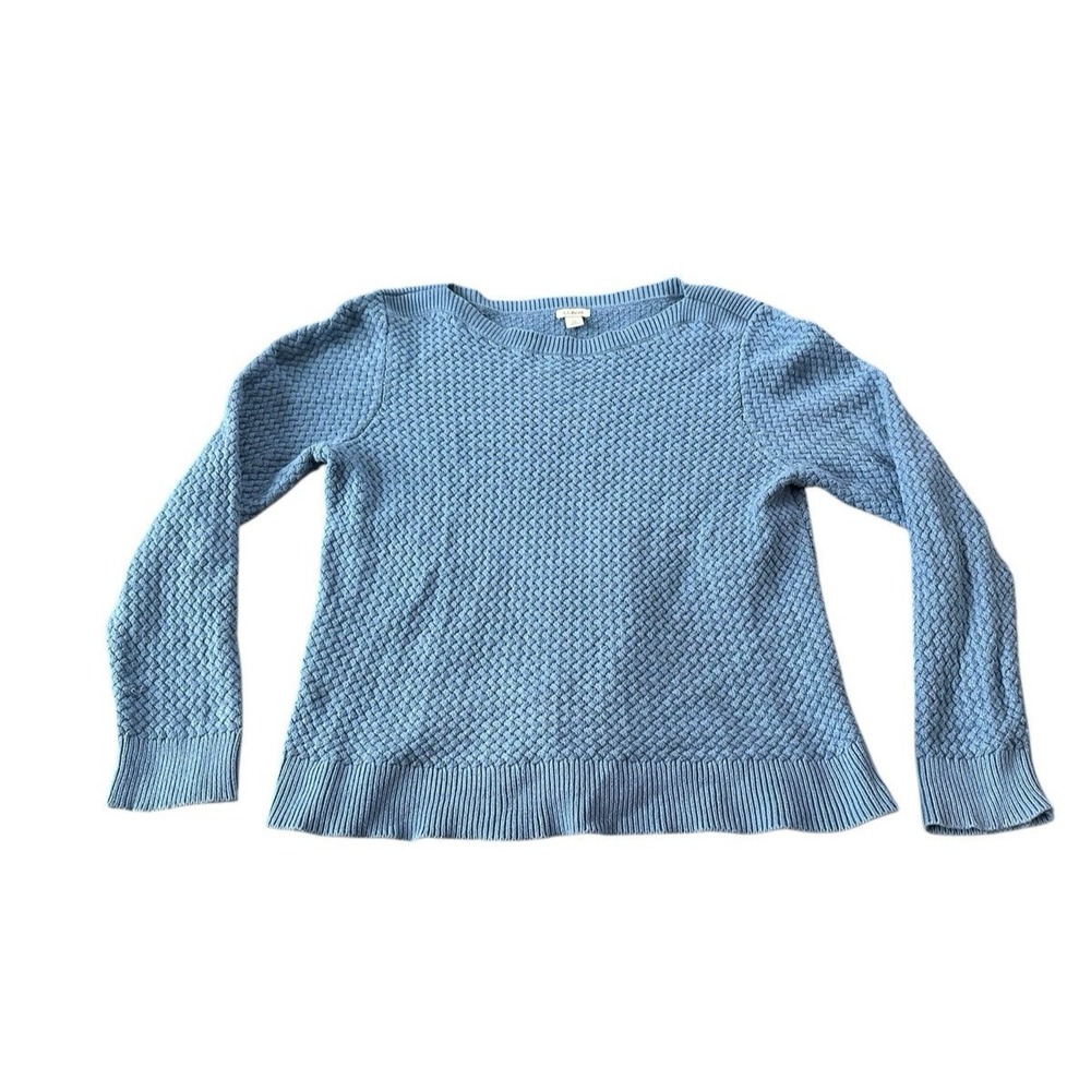 L.L. Bean Fisherman Tunic Sweater Cable Knit Women Blue Petite XL 517121